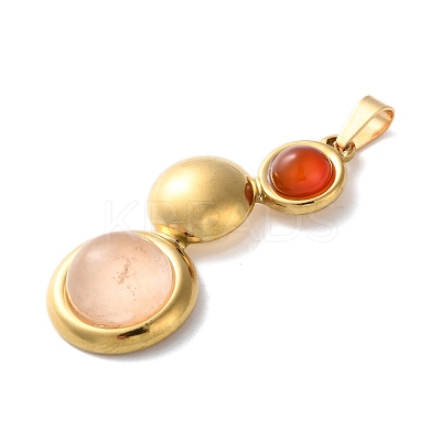 Natural Rose Quartz and Carnelian(Dyed & Heated) Pendants STAS-C120-12G-09-1