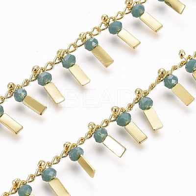 3.28 Feet Handmade Glass Beaded Chains X-CHC-I029-09N-1