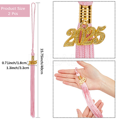 Polyester Graduation Tassel Pendant Decorations AJEW-WH20020-078C-1