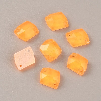 36Pcs Fluorescence Glass Connector Charms GLAA-WH0035-13B-1