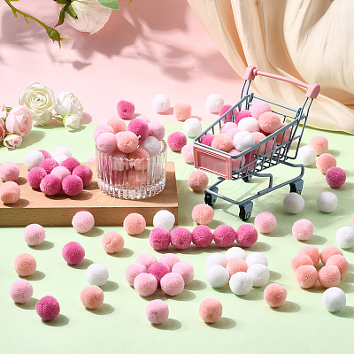 120Pcs 4 Colors Polyester Pompom Ball FIND-SC0019-66A-1