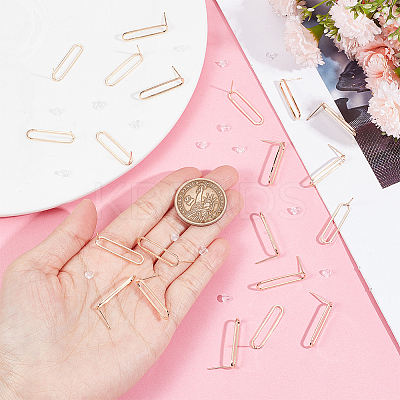 12Pcs Brass Hollow Oval Stud Earring Findings KK-GO0001-71-1