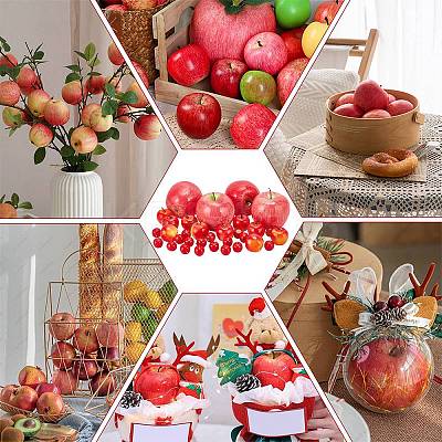 34Pcs 3 Style Plastic Imitation Apple AJEW-PH0011-35-1