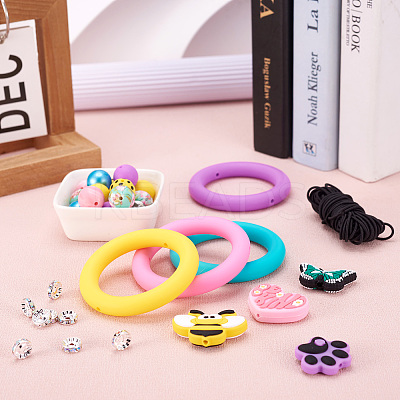 DIY Rings & Bees Silicone Pendant Decoration Making Kit DIY-TA0010-11-1