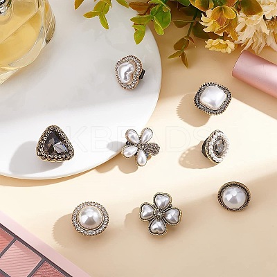 8pcs 8 style Alloy Shoe Buckle Clips FIND-FG0001-65-1
