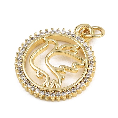 Brass Micro Pave Cubic Zirconia Pendants KK-Z123-13G-1