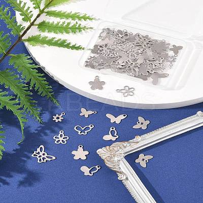 60Pcs 10 Styles 201 & 304 Stainless Steel Charms STAS-FS0001-88-1