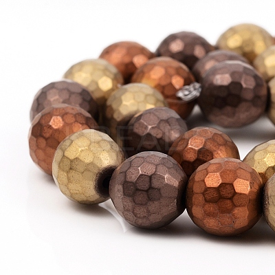 PVD Vacuum Plating Non-magnetic Synthetic Hematite Beads Strands G-F682-01C-1