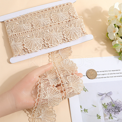 4.7~5Yards Cotton Shell Shaped Flower Lace Ribbon OCOR-GF0003-95B-1