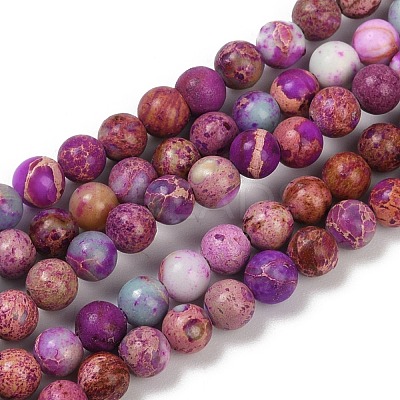 Dyed Natural Regalite/Imperial Jasper/Sea Sediment Jasper Beads Strands G-B124-C04-08-1