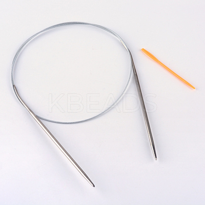 Steel Wire Stainless Steel Circular Knitting Needles and Random Color Plastic Tapestry Needles TOOL-R042-650x3.5mm-1