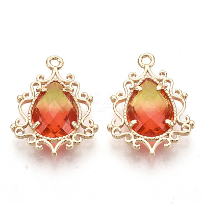 Golden Tone Brass Pendants X-GLAA-R212-03G-1