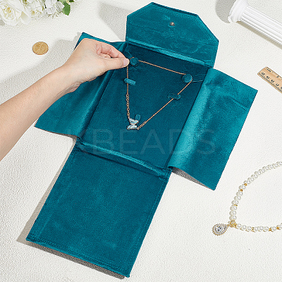 Velvet Pearl Beaded Necklace Storage Bags ABAG-WH0046-96-1