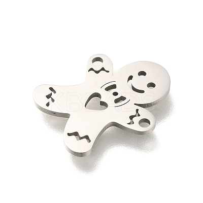 201 Stainless Steel Laser Cut Connector Charms STAS-R132-10P-1