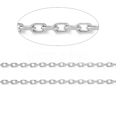 Tarnish Resistant 304 Stainless Steel Faceted Cable Chains CHS-G027-03P-1