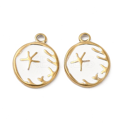 PVD Vacuum Plating 201 Stainless Steel Enamel Pendants STAS-J401-VC944-1