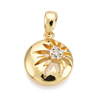 Brass Micro Pave Cubic Zirconia Pendants KK-T070-38G-1