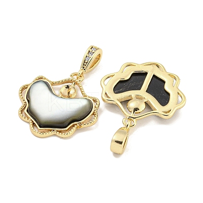 Natural Black Lip Shell Pendants KK-S386-17G-02-1