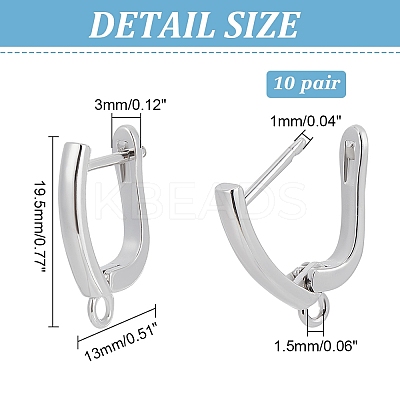 Brass Hoop Earring Findings with Latch Back Closure ZIRC-F052-29P-1