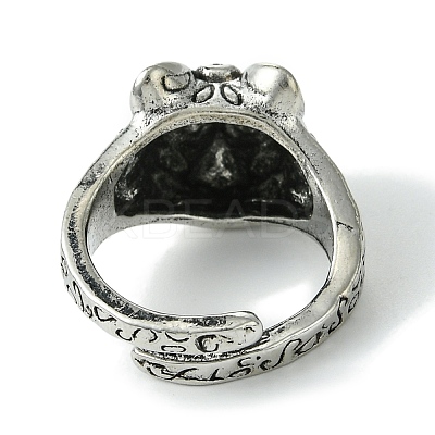 Vintage Leopard Alloy Open Cuff Rings RJEW-K275-42AS-1