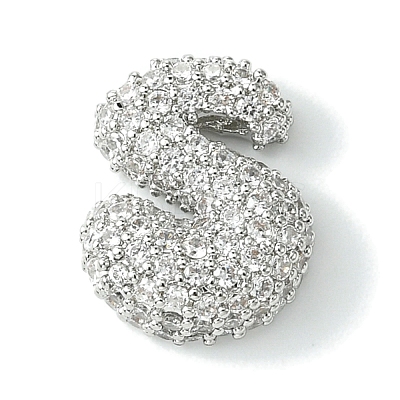 Rack Plating Brass Clear Cubic Zirconia Pendants KK-S378-01P-S-1