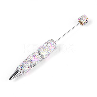 Fishtail Resin & Polymer Clay Pave Rhinestone Ball-Point Pen AJEW-T013-05C-1