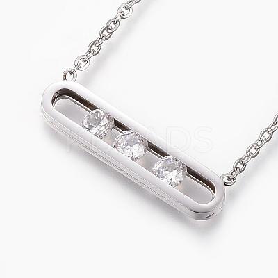 304 Stainless Steel Pendant Necklaces NJEW-P206-20P-1