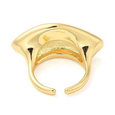 Rack Plating Brass Twist Horse Eye Open Cuff Ring for Women RJEW-A016-01G-1