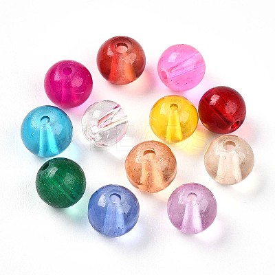 Baking Paint Transparent Glass Beads DGLA-Q022-8mm-M-1