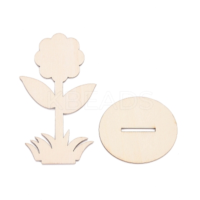 DIY Unfinished Wood Flowers Cutout WOOD-P017-06-1