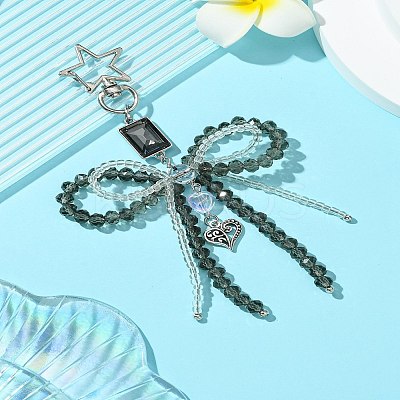 Alloy Glass Chip Pendant Decoration HJEW-FZ00038-1