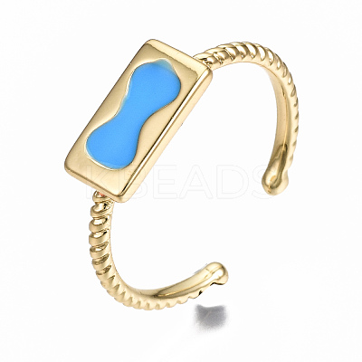 Brass Enamel Cuff Rings RJEW-N035-036-NF-1