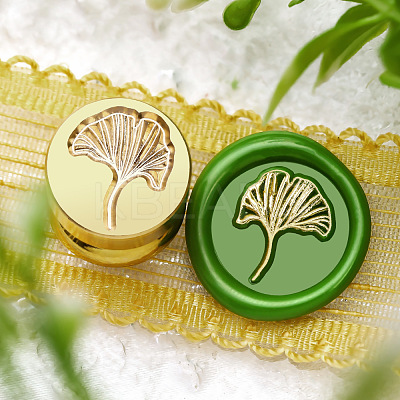 Golden Tone Round Wax Seal Brass Stamp Heads AJEW-M040-01G-N-1