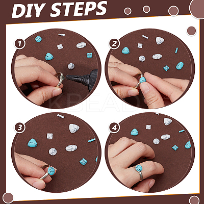 120Pcs 10 Styles Dyed Synthetic Turquoise Cabochons TURQ-PH0001-18-1