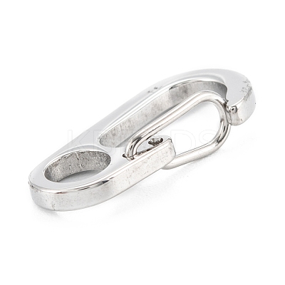 Non-Tarnish 304 Stainless Steel Push Gate Snap Keychain Clasp Findings STAS-C024-13P-1