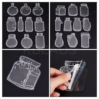 120Pcs 4 Styles PET Adhesive Waterproof Stickers Set STIC-GA0001-03-1