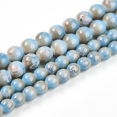 Baking Paint Glass Beads Strands DGLA-N008-10mm-06-1