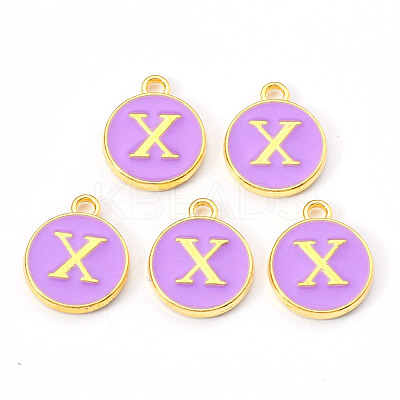 Golden Plated Alloy Enamel Charms X-ENAM-S118-10X-1