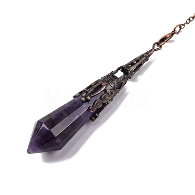 Natural Amethyst Pointed Dowsing Pendulum Big Pendants G-H285-06R-A04-1