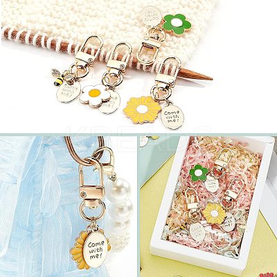 9Pcs Alloy Enamel Pendants Keychains HJEW-NB0001-52-1