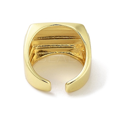 Brass Open Cuff Rings for Women RJEW-A035-06G-1
