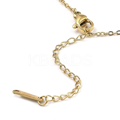 Maple Leaf Light Gold Brass Micro Pave Cubic Zirconia Pendant Necklaces NJEW-E105-14KCG-02-1