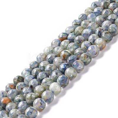 Assembled Synthetic Green Fluorite and Dyed Selenite Beads Strands G-K317-A04-1