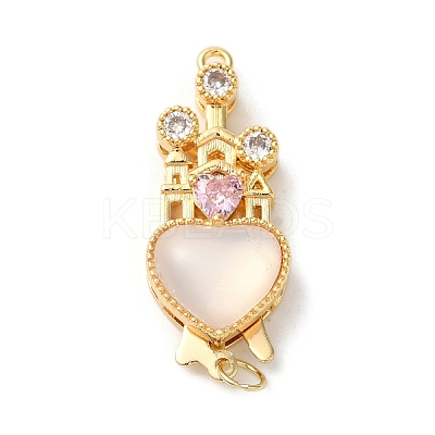 Brass Micro Pave Cubic Zirconia Box Clasps KK-A227-31G-1
