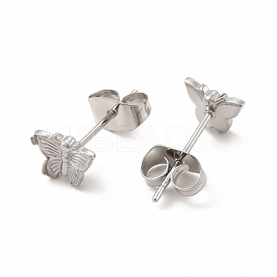 Non-Tarnish 304 Stainless Steel Butterfly Stud Earrings for Women EJEW-C004-11P-1