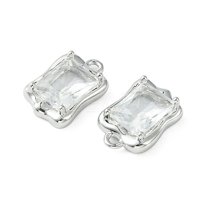 Brass Micro Pave Clear Cubic Zirconia Charms KK-L208-08P-1
