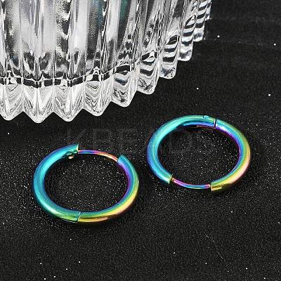202 Stainless Steel Huggie Hoop Earrings EJEW-F111A-18mm-RC-1