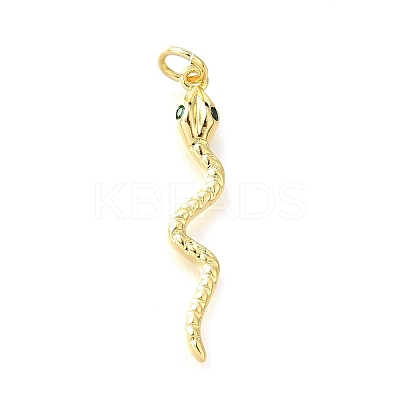 Brass Micro Pave Cubic Zirconia Pendants KK-V007-007G-03-1