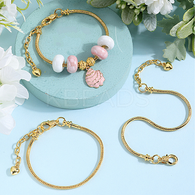 14Pcs Brass European Style Bracelet Making MAK-SP0001-02-1
