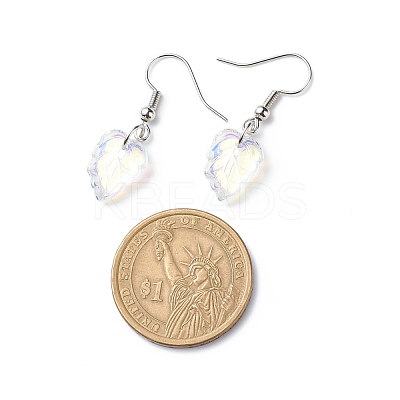 6 Pairs 6 Style Colorful Rhinestone Flower & Cross & Leaf & Teardrop Dangle Earrings EJEW-JE05046-1